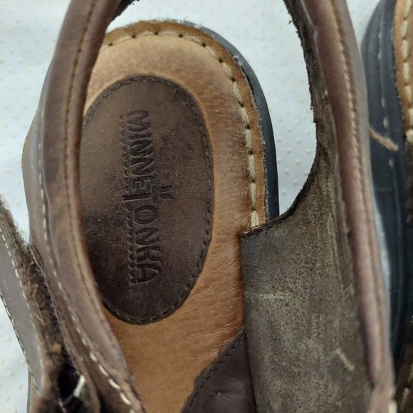 Minnetonka Brpwn Fisherman Sandals Womens Size 12 Narrow Closed Toe  5324 Shoes - Picture 9 of 10
